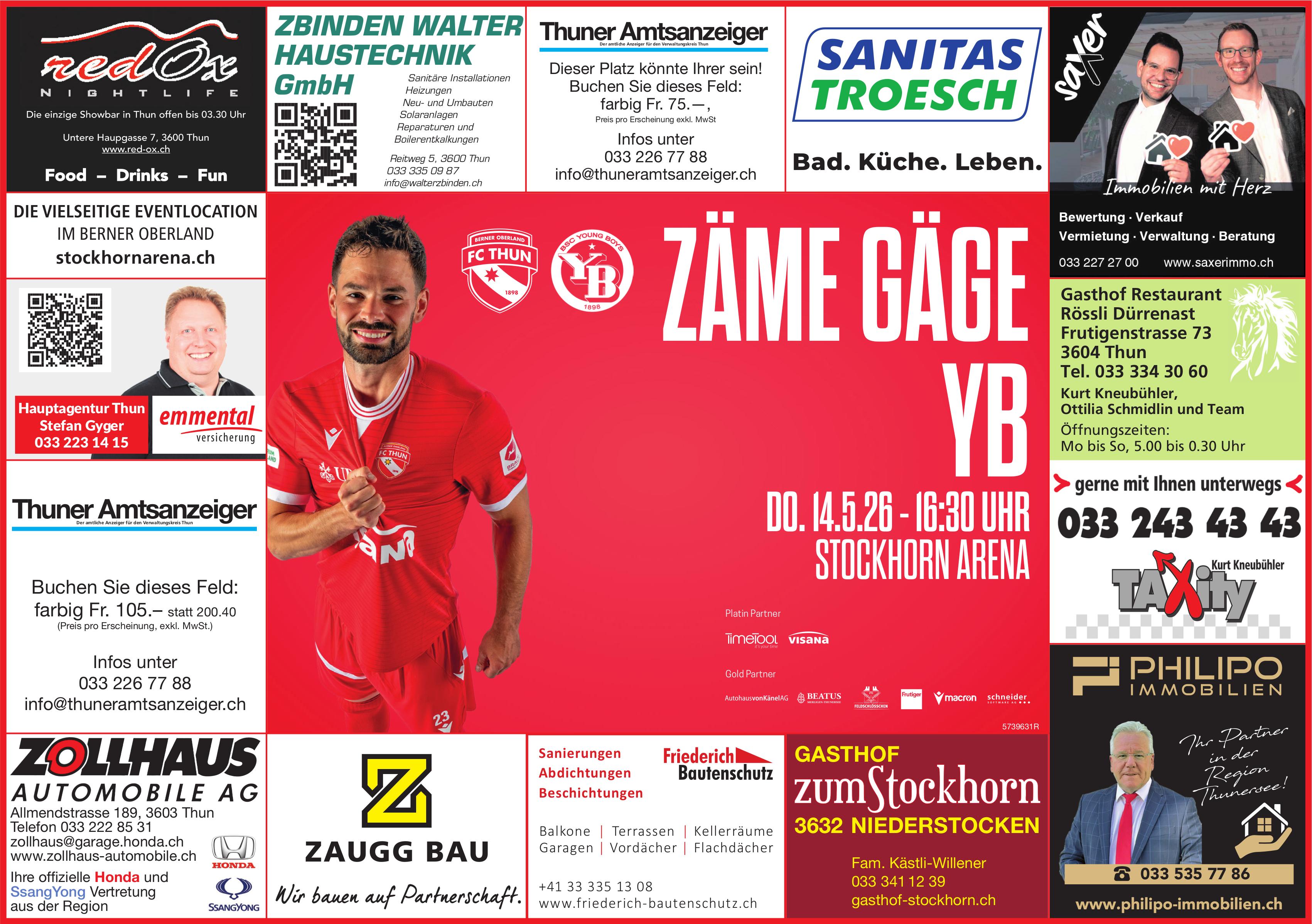 ZÄME GÄGE YB, 14. Mai, STOCKHORN ARENA
