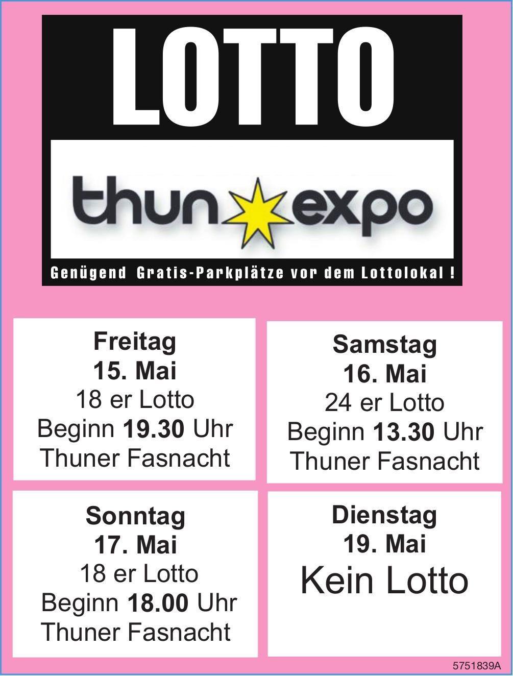 Lotto, 15. - 17. Mai, thun expo
