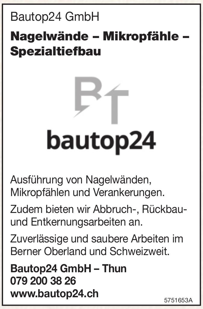 Bautop24 GmbH, Thun - Nagelwände – Mikropfähle – Spezialtiefbau
