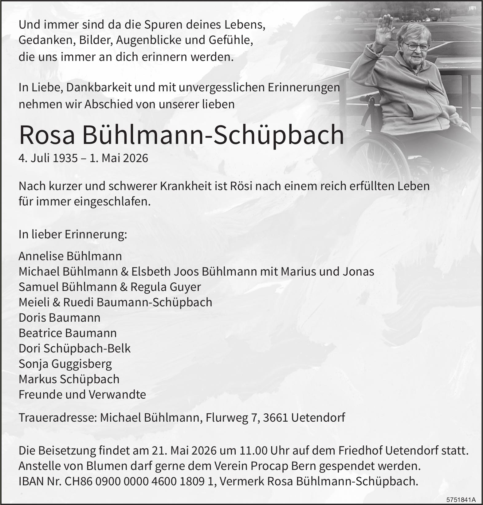 Bühlmann-Schüpbach Rosa, Mai 2026 / TA