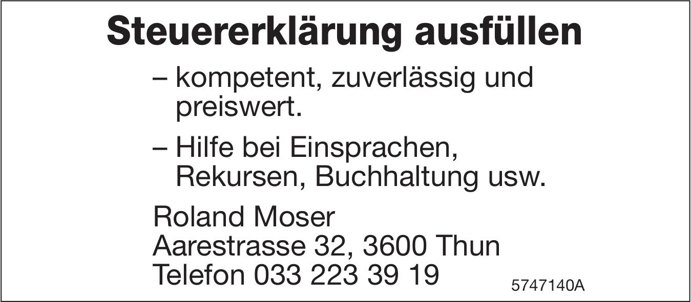 Roland Moser, Thun - Steuererklärung ausfüllen