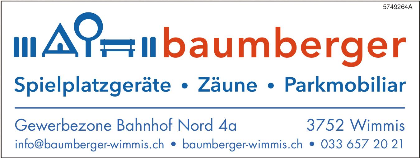 baumberger, Wimmis - Spielplatzgeräte • Zäune • Parkmobiliar