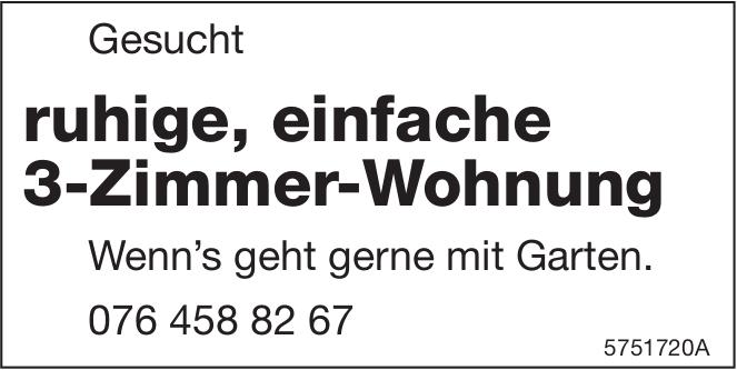ruhige, einfache 3-Zimmer-Wohnung, zu mieten gesucht