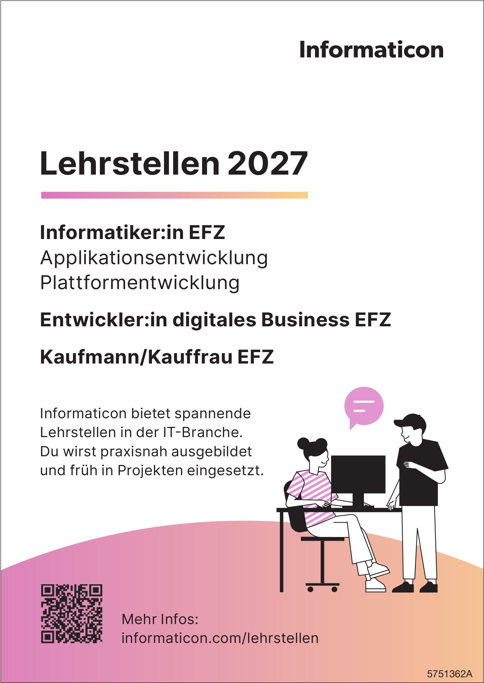 Informatiker:in EFZ, Informaticon, Gesucht