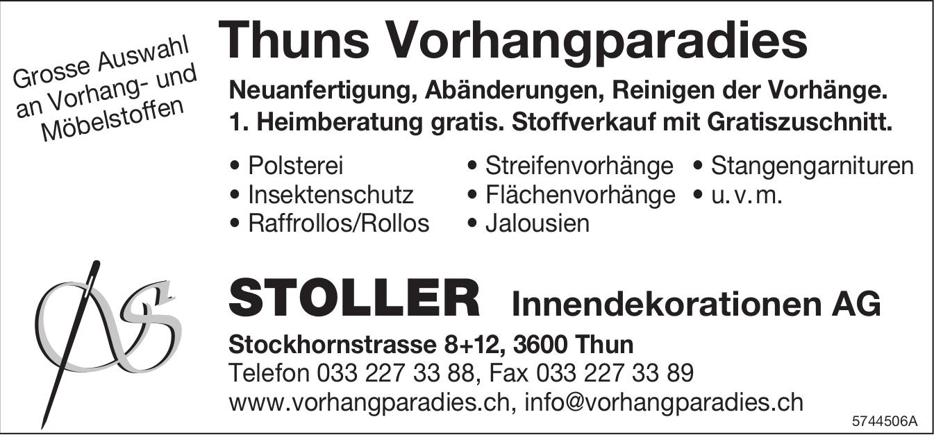 STOLLER Innendekorationen AG, Thun - Neuanfertigung, Abänderungen,  Reinigen der Vorhänge.