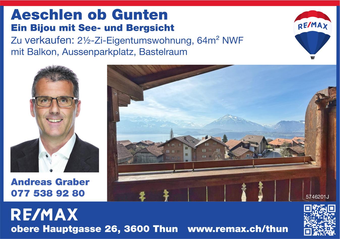 2½-Zi-Eigentumswohnung, 64m² NWF, 2½ Zimmer-Wohnung, Thun, zu verkaufen