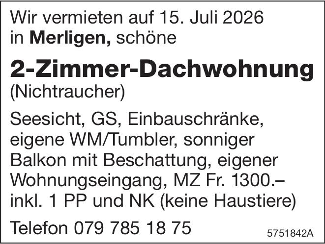 2-Zimmer-Dachwohnung, Merligen