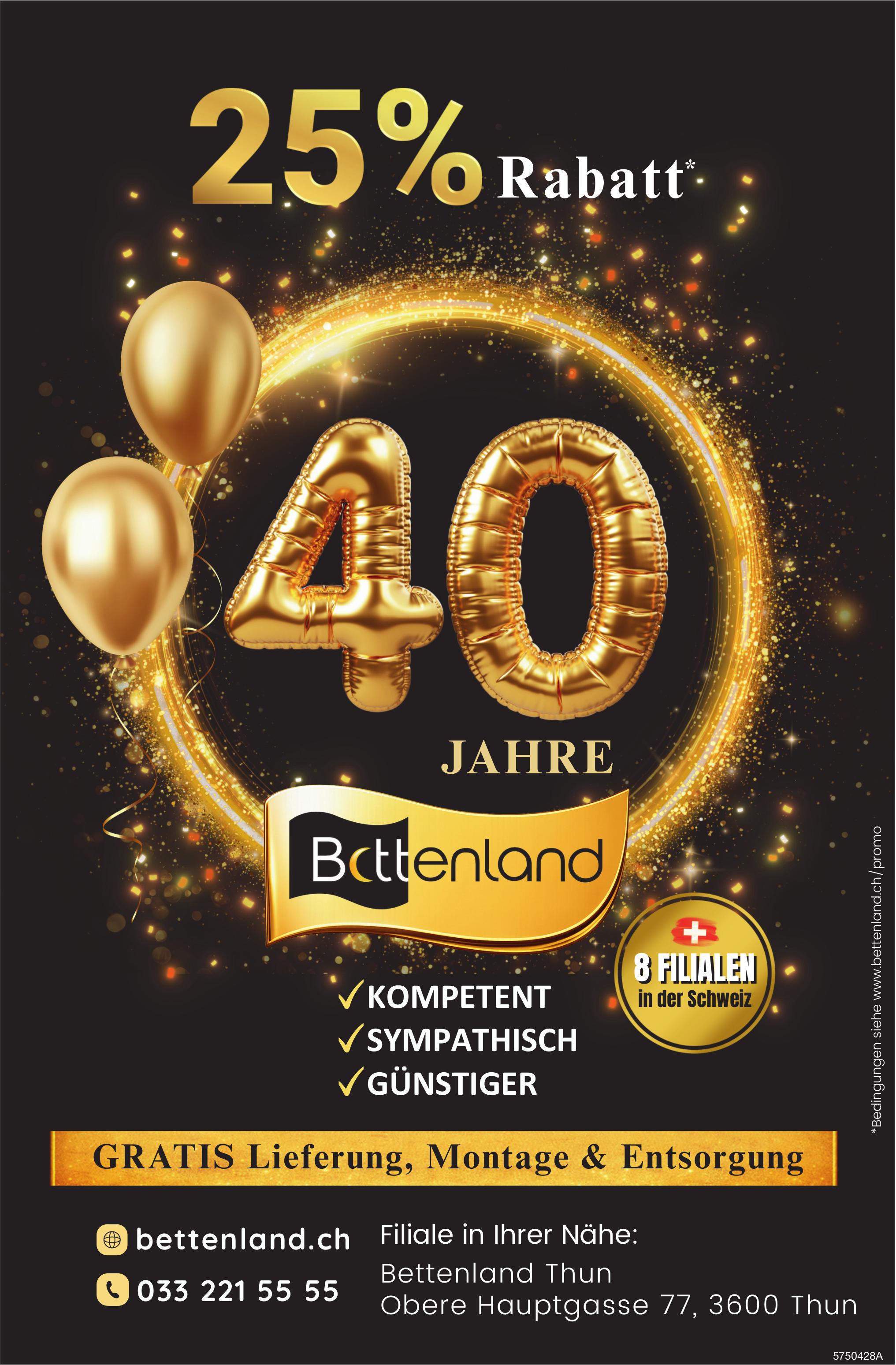 Bettenland, Thun - 25% Rabatt*