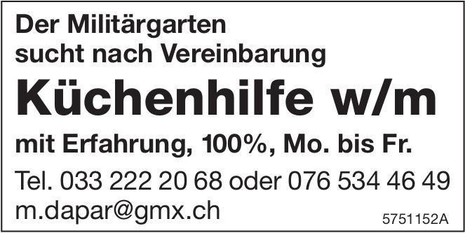 Küchenhilfe w/m, Der Militärgarten, Gesucht