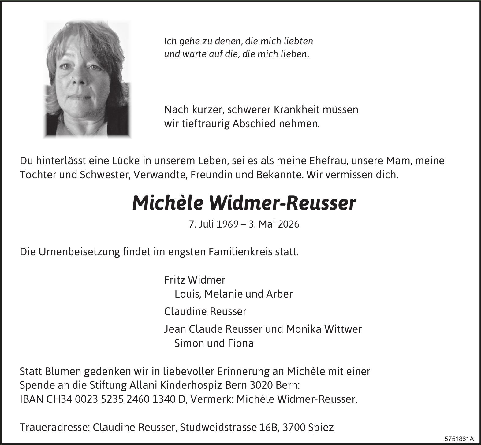 Widmer-Reusser Michèle, Mai 2026 / TA