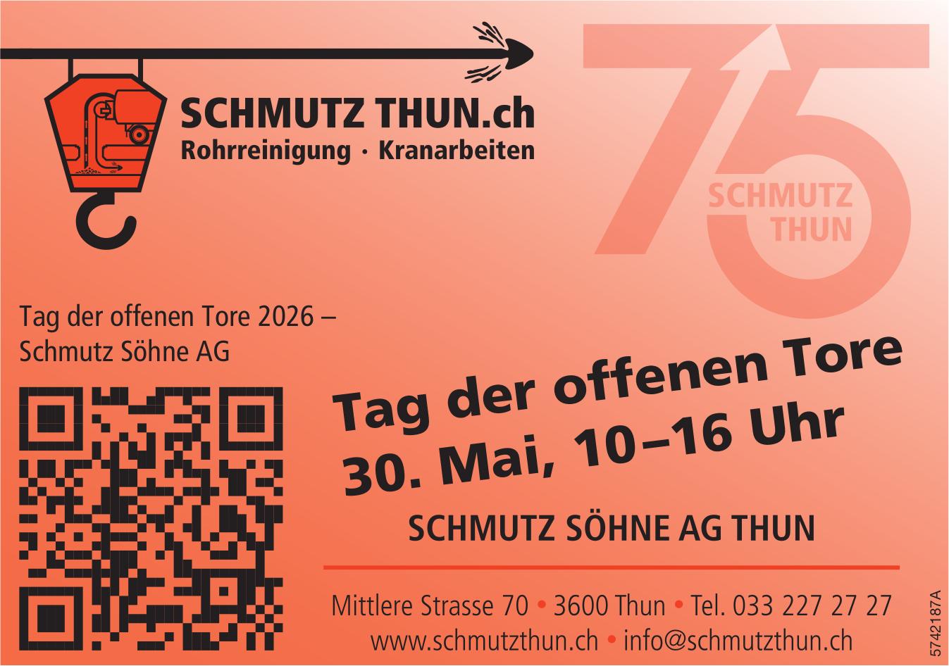 Tag der offenen Tore 30. Mai, 10–16 Uhr, 30. Mai, Thun