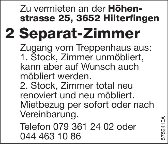 2 Separat-Zimmer, Hilterfingen, zu vermieten