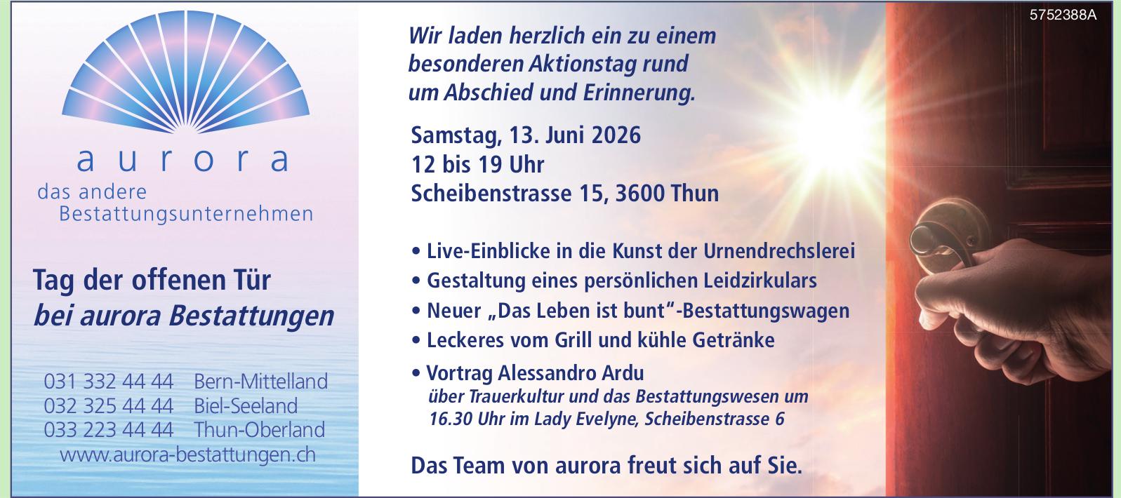 Tag der offenen Tür, 13. Juni, Thun