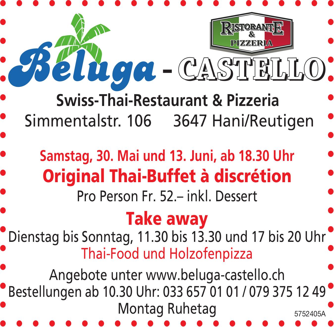 Original Thai-Buffet à discrétion, 30. Mai - 13. Juni, Beluga - Castello, Hani/Reutigen