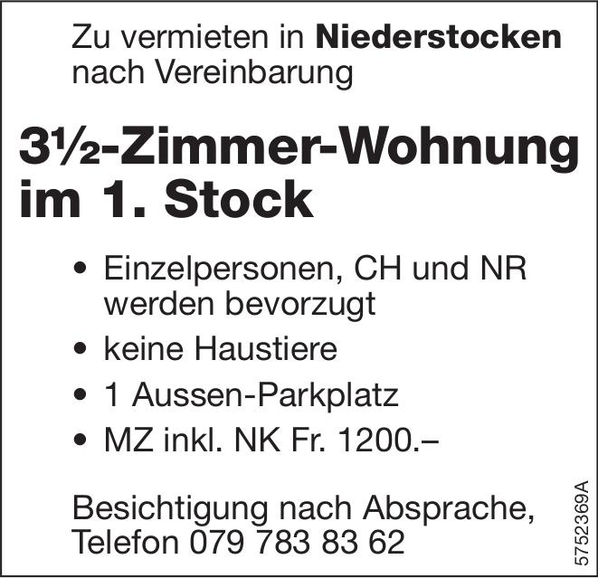 3½-Zimmer-Wohnung im 1. Stock, 3½ Zimmer-Wohnung, Niederstocken, zu vermieten