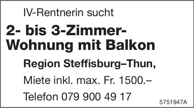 2- bis 3-Zimmer-Wohnung mit Balkon, 2½ Zimmer-Wohnung, zu mieten gesucht