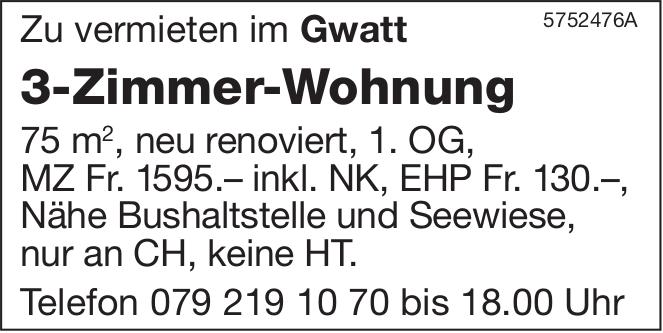 3-Zimmer-Wohnung, Gwatt, zu vermieten