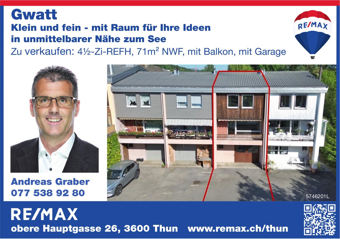 4½-Zi-REFH, 71m² NWF, mit Balkon, mit Garage, Thun, zu verkaufen