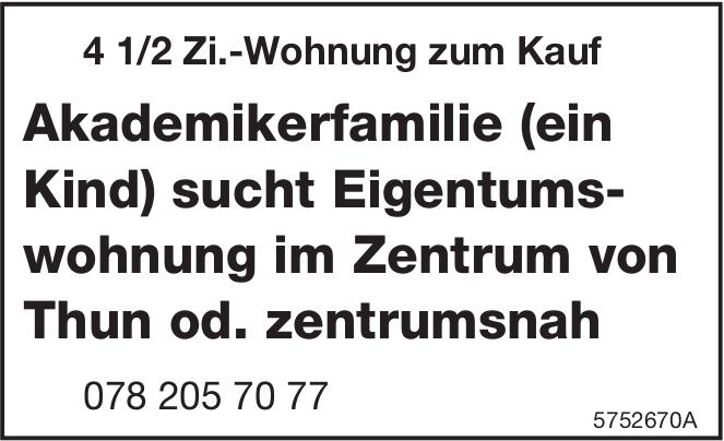 4 1/2 Zi.-Wohnung, Thun, zu kaufen gesucht