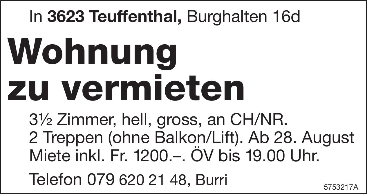 Wohnung zu vermieten, 3½ Zimmer-Wohnung, Teuffenthal, zu vermieten