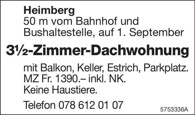 3½-Zimmer-Dachwohnung, Heimberg, zu vermieten