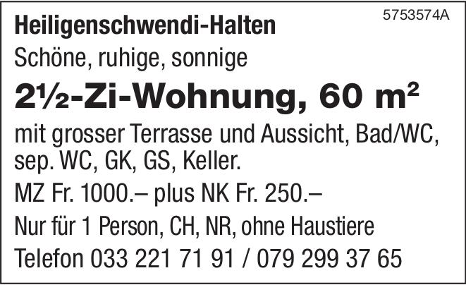 2½-Zi-Wohnung, 60 m², 2½ Zimmer-Wohnung, Heiligenschwendi-Halten