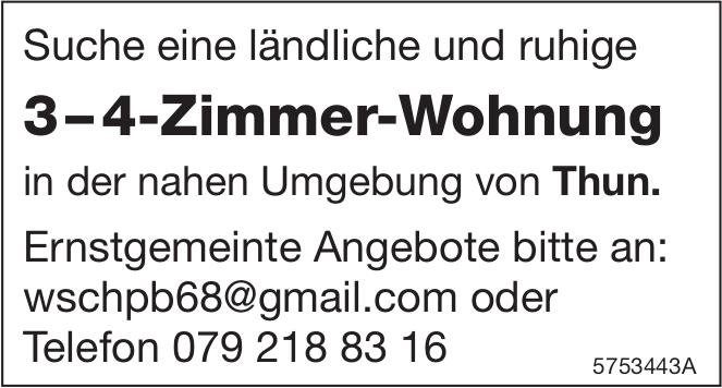 3–4-Zimmer-Wohnung, Thun, zu mieten gesucht
