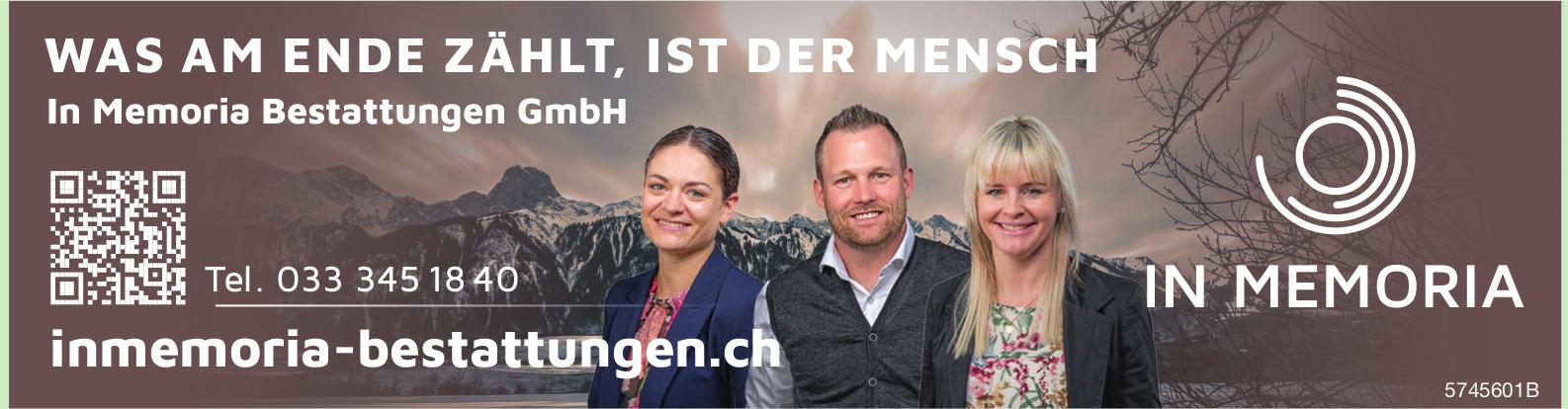 Memoria Bestattungen GmbH, WAS AM ENDE ZÄHLT, IST DER MENSCH