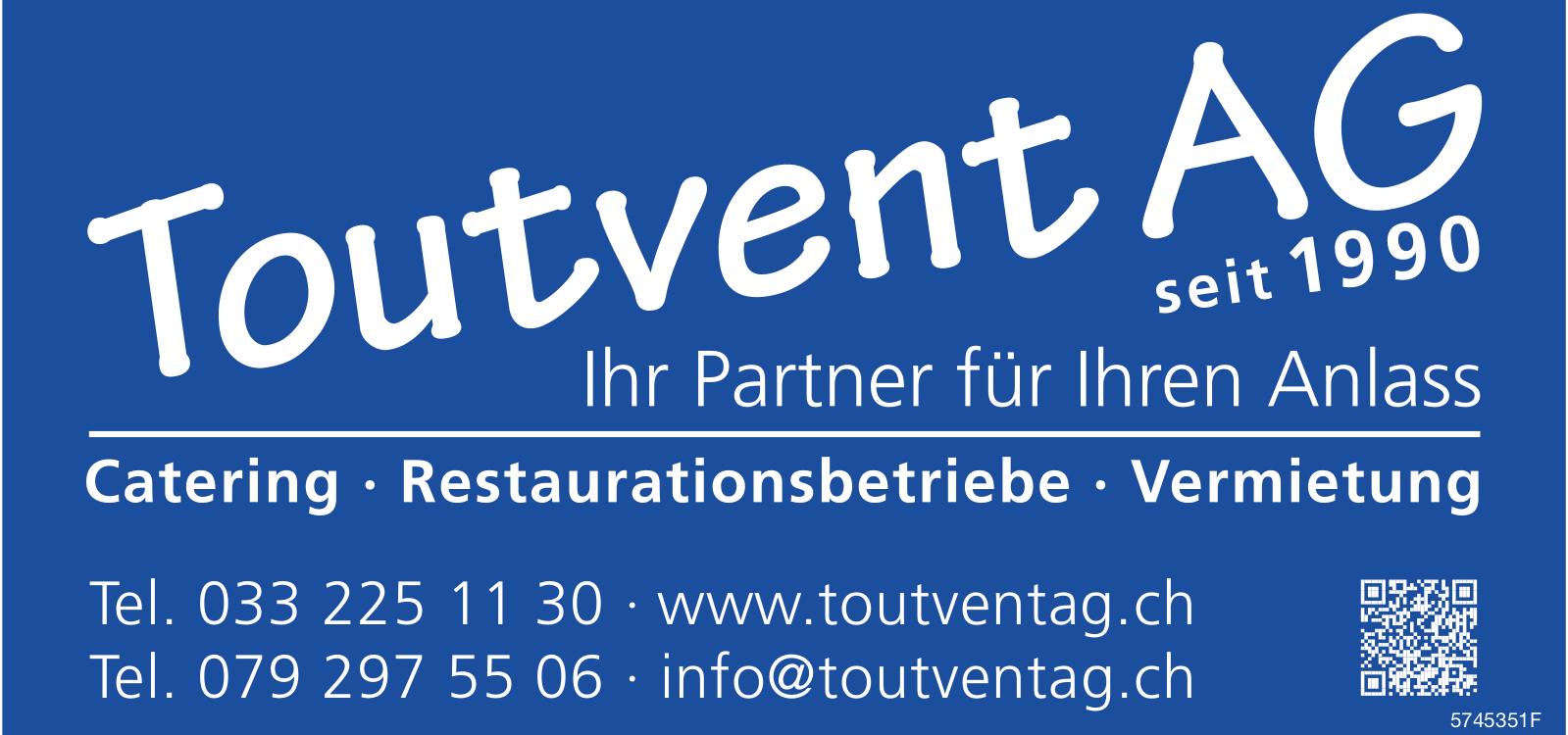 Toutvent AG, Ihr Partner für Ihren Anlass