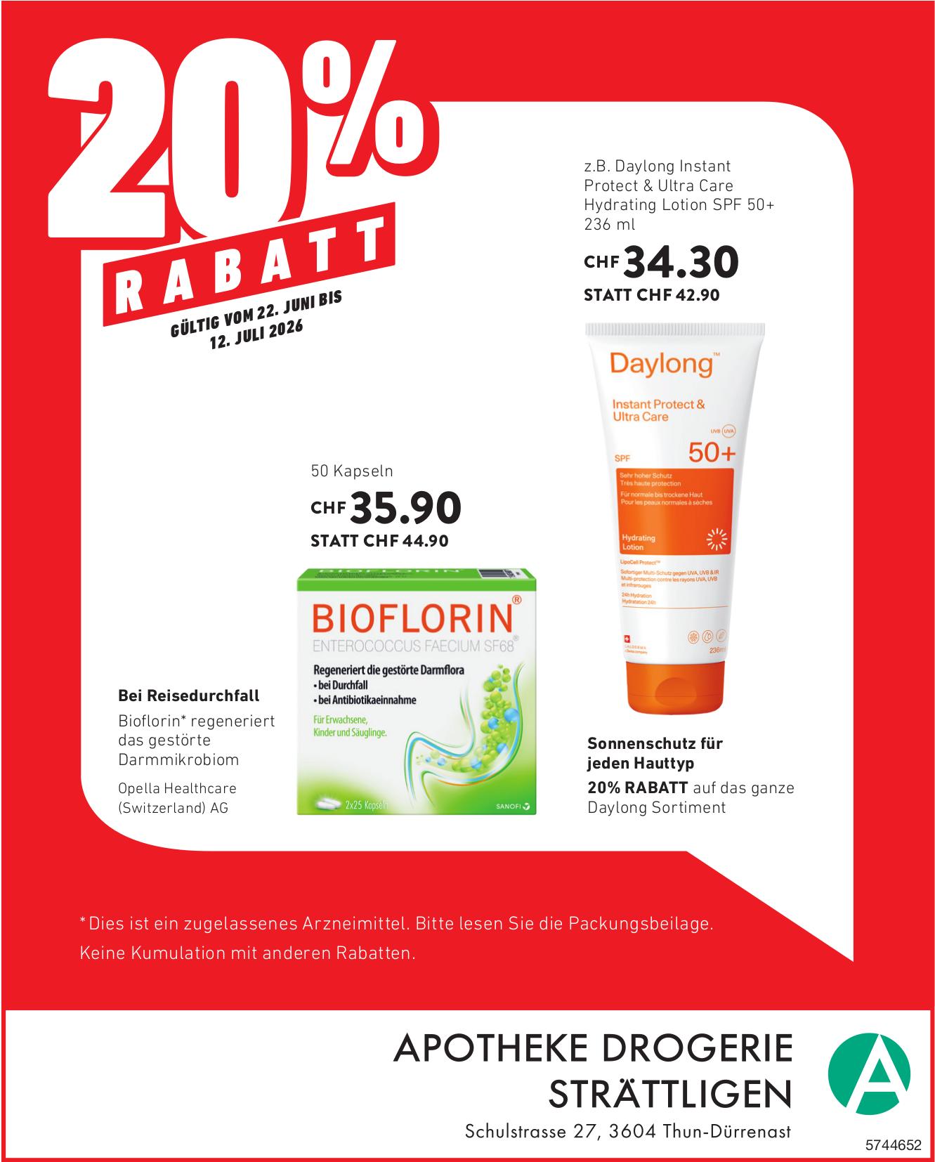 APOTHEKE DROGERIE STRÄTTLIGEN, Thun-Dürrenast - 20% RABATT