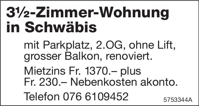 3½-Zimmer-Wohnung, Schwäbis