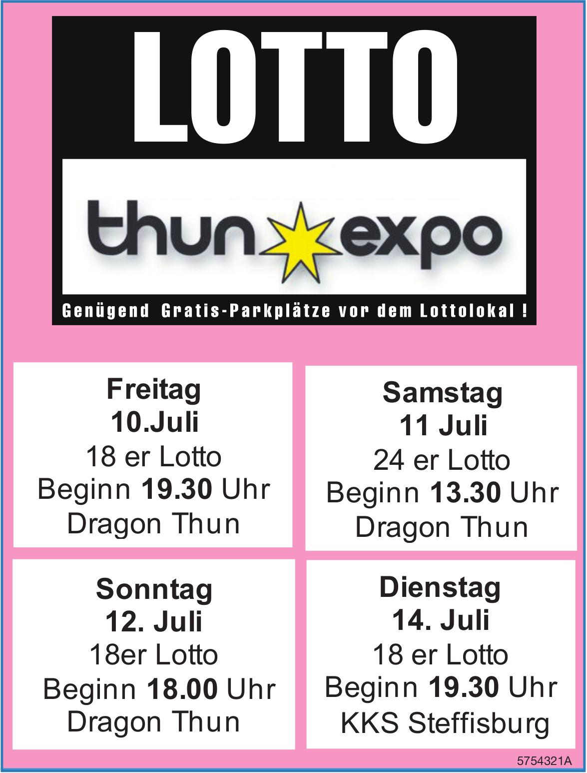 Lotto, 10. - 14. Juli, thun expo