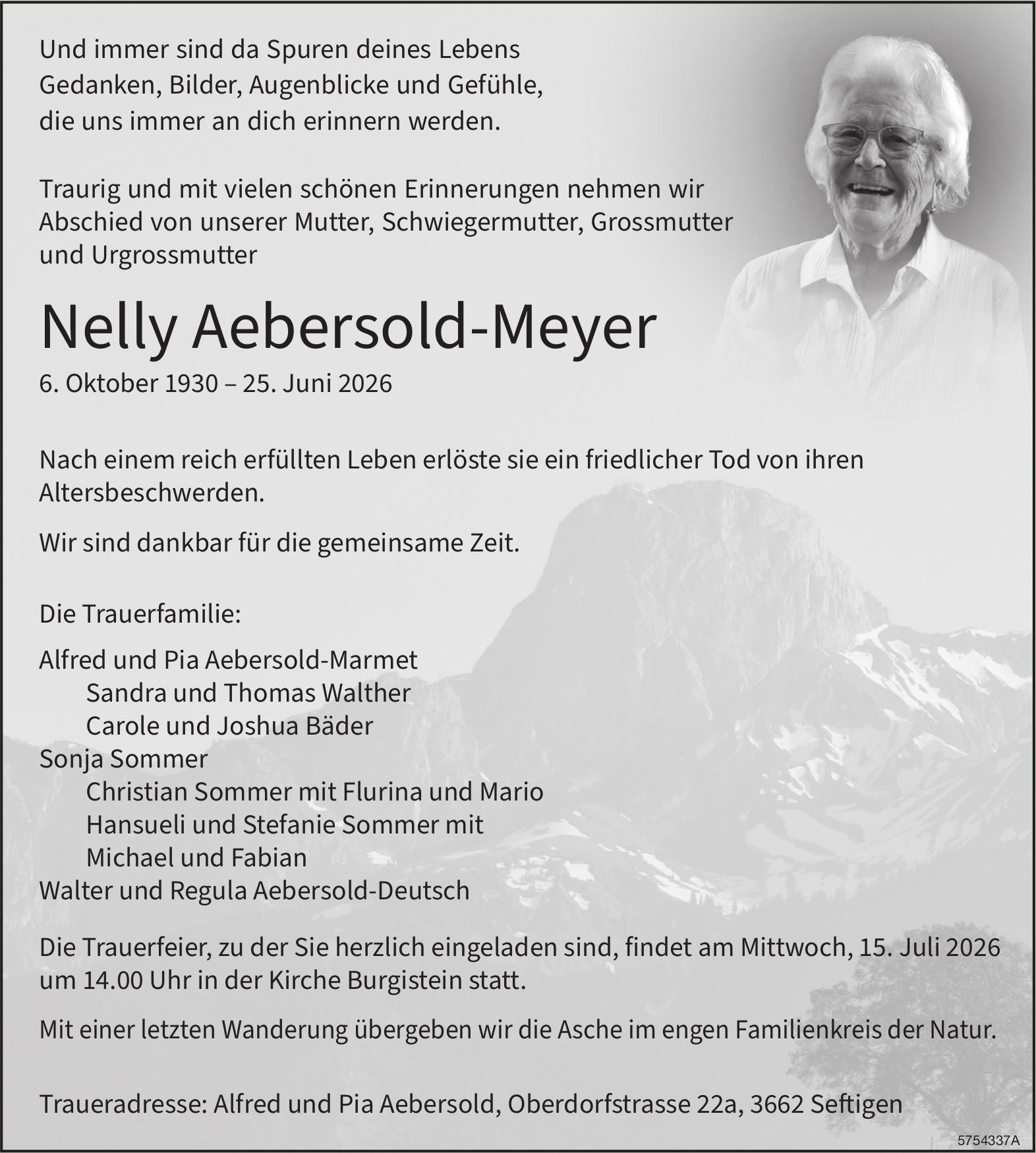 Aebersold-Meyer Nelly, Juni 2026 / TA