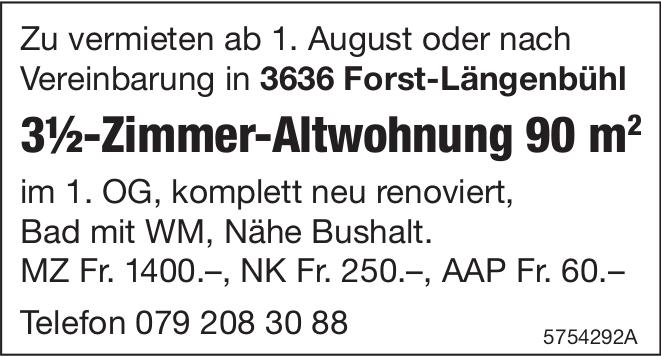 3½-Zimmer-Altwohnung 90 m², Forst-Längenbühl, zu vermieten
