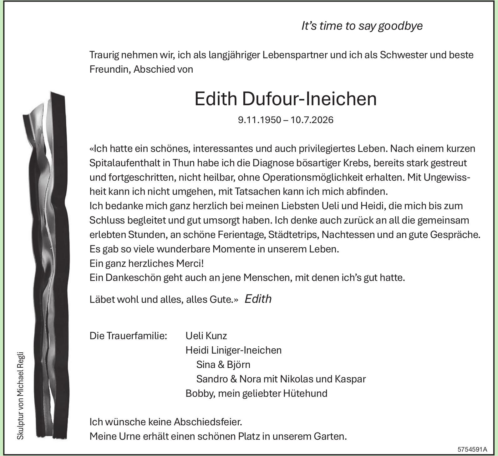 Dufour-Ineichen Edith, Juli 2026 / TA