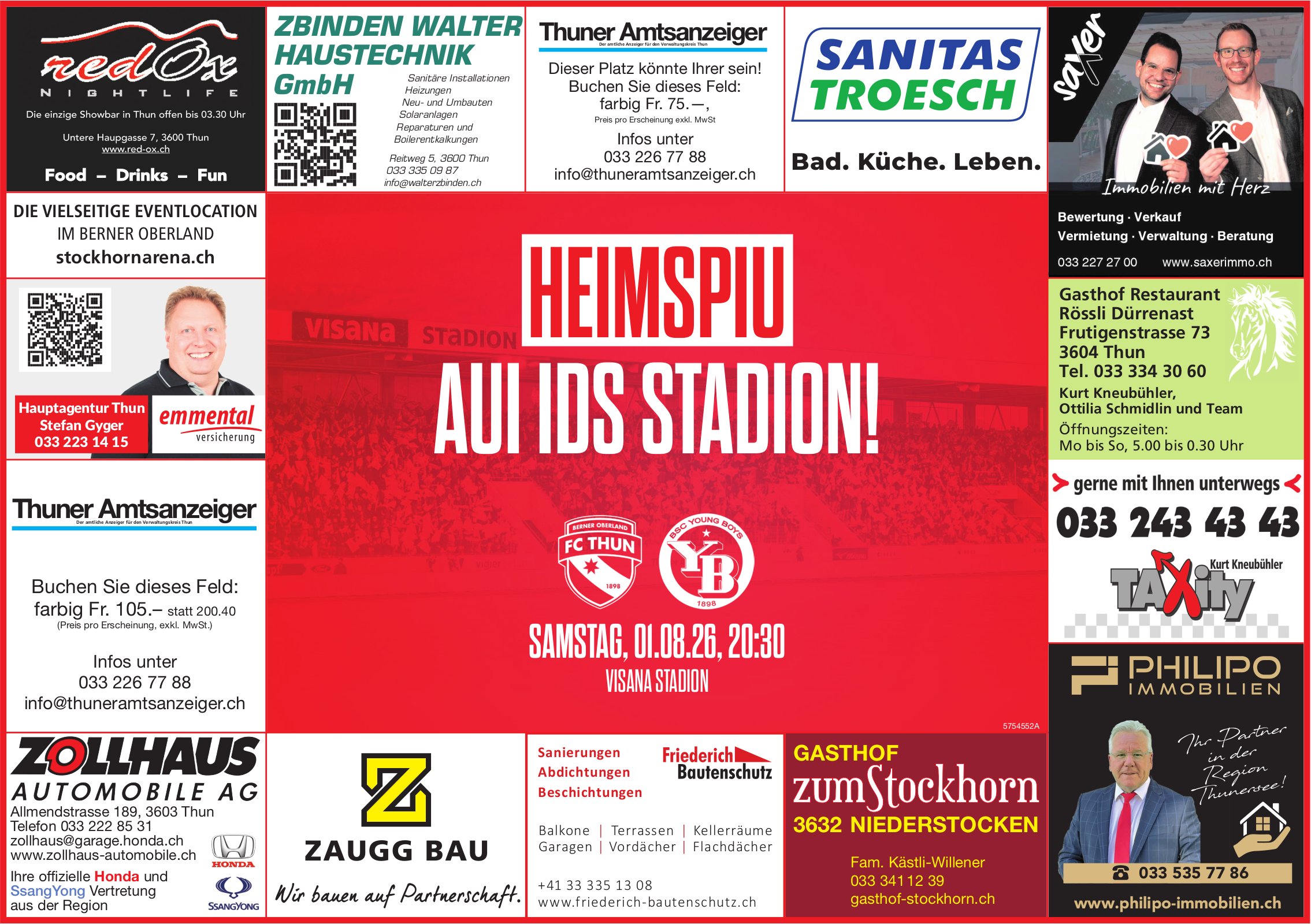 HEIMSPIU: AUI IDS STADION!, 1. August, Visana Stadion, Thun