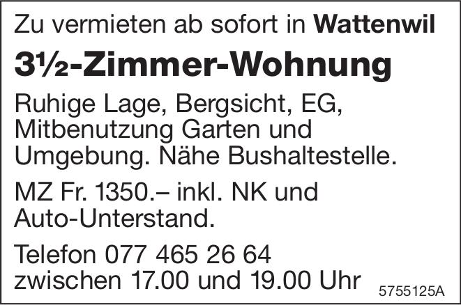 3½-Zimmer-Wohnung, Wattenwil, zu vermieten