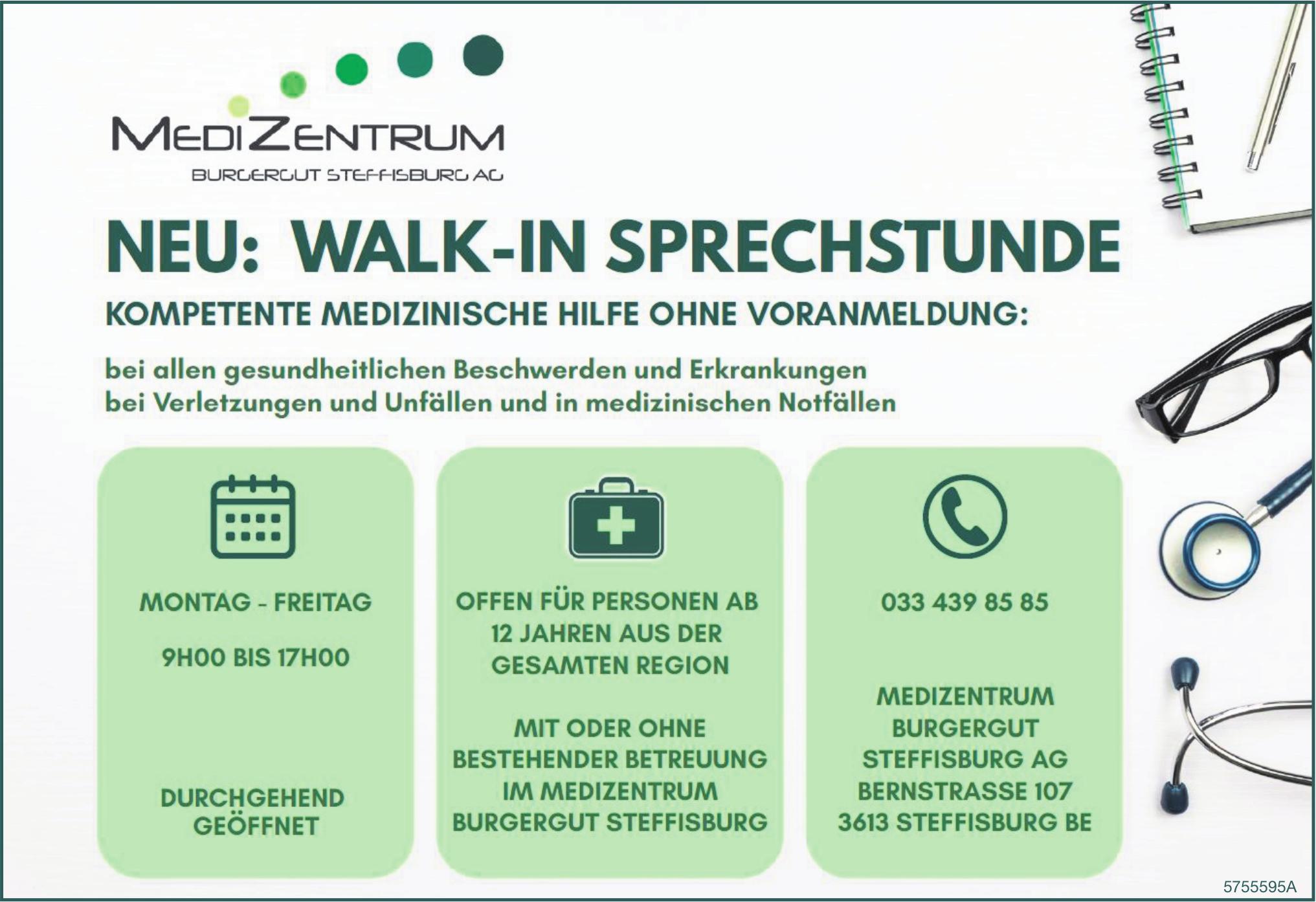 MediZentrum Burggrut Steffisburg AG, NEU: WALK-IN SPRECHSTUNDE