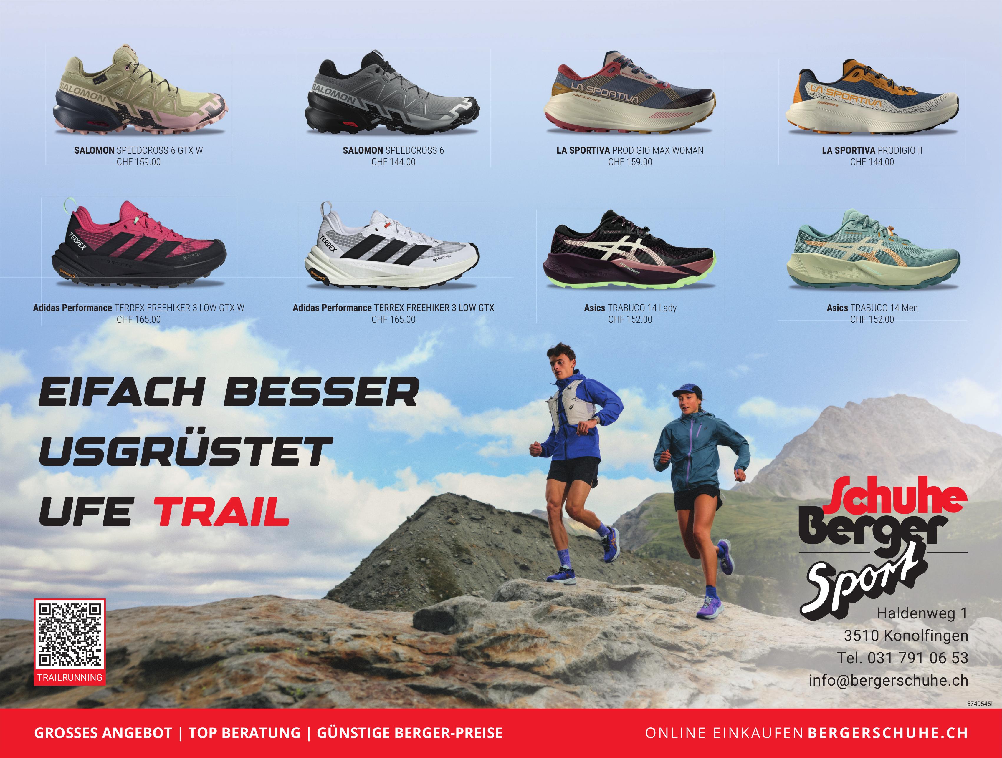 Schuhe Berger Sport, Konolfingen - EINFACH BESSER USGRÜSTET UFE TRAIL
