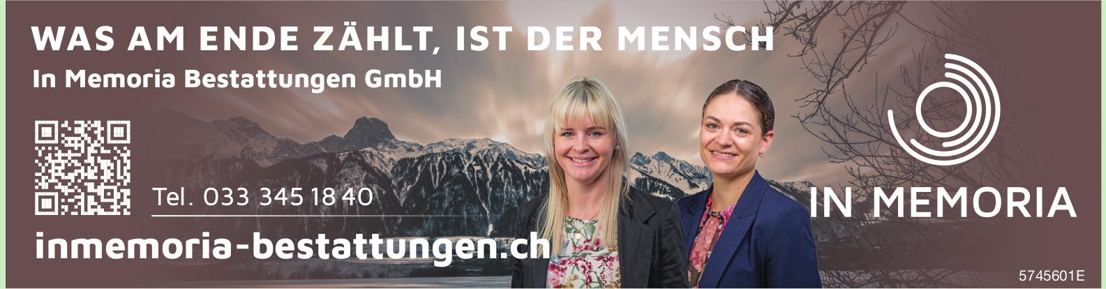 Memoria Bestattungen GmbH, WAS AM ENDE ZÄHLT, IST DER MENSCH