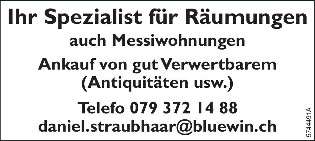 Daniel Straubhaar, Ihr Spezialist für Räumungen