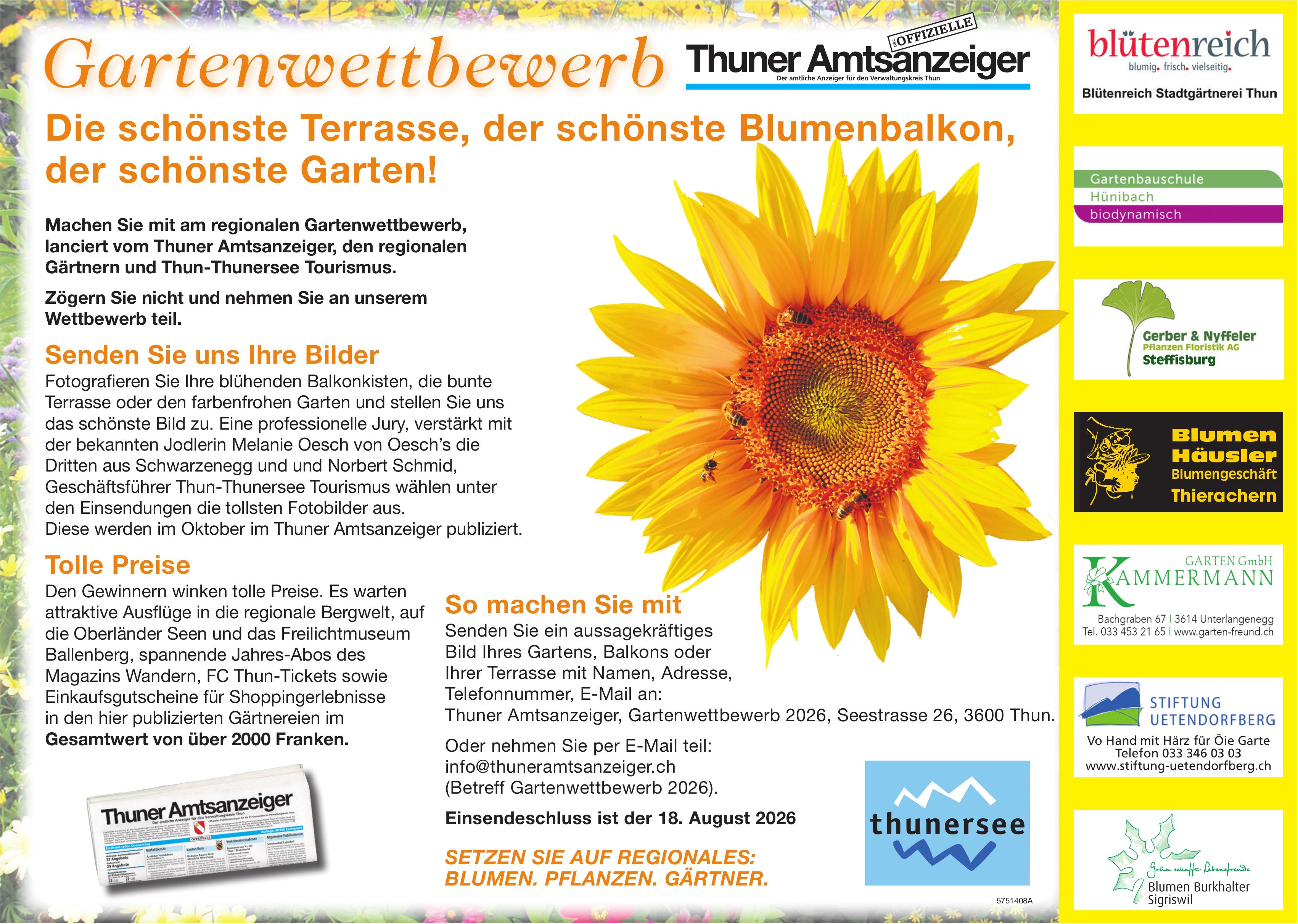Thuner Amtsanzeiger, Gartenwettbewerb
