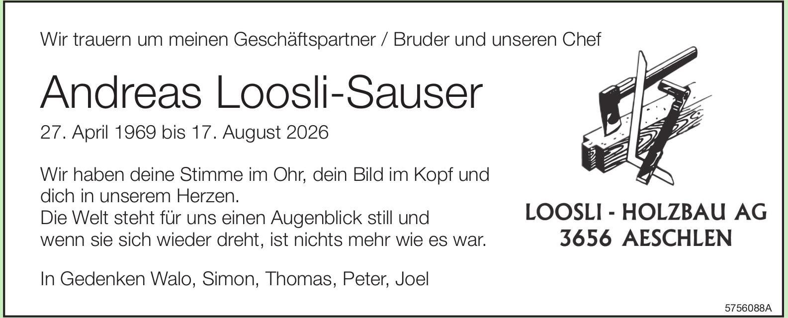 Loosli-Sauser Andreas, August 2026 / TA