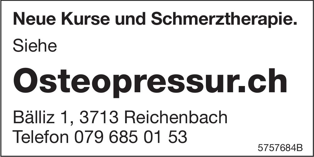 Osteopressur.ch, Reichenbach - Neue Kurse und Schmerztherapie.