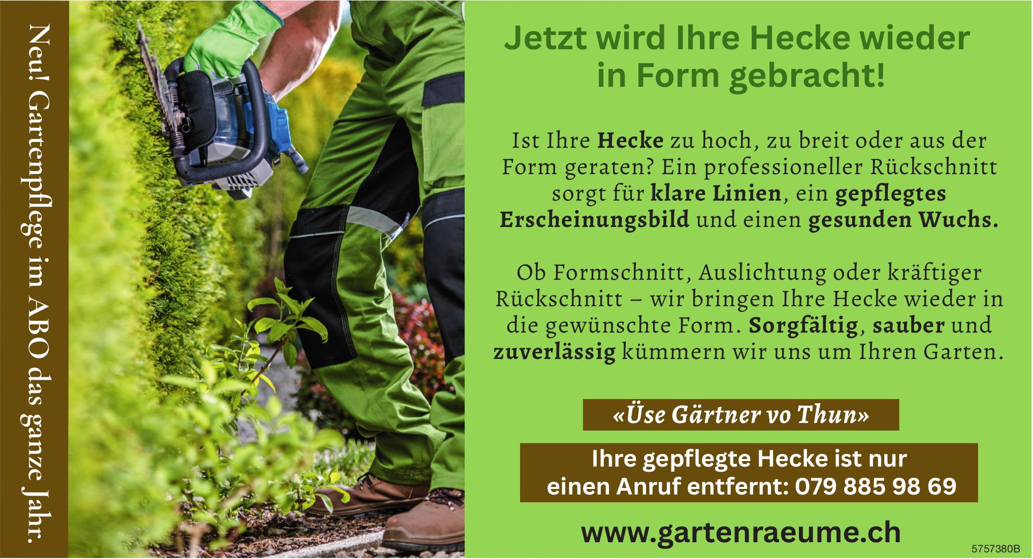 Gartenräume, Jetzt wird Ihre Hecke wieder in Form gebracht!