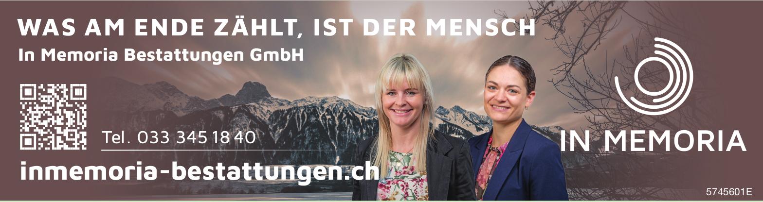Memoria Bestattungen GmbH, WAS AM ENDE ZÄHLT, IST DER MENSCH