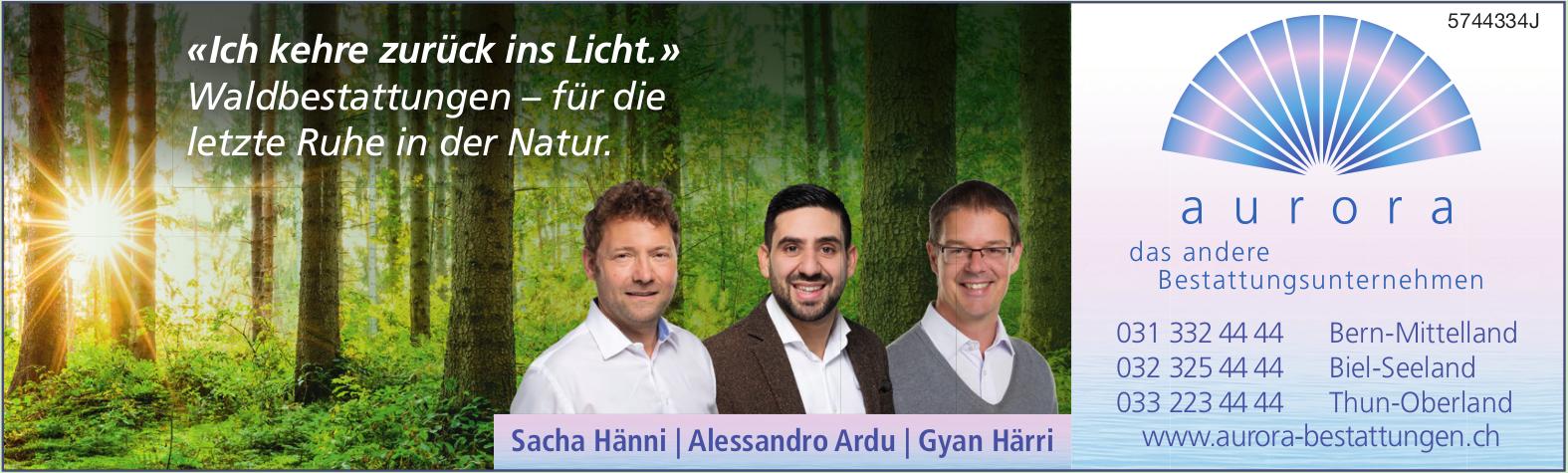 aurora, Waldbestattungen – für die letzte Ruhe in der Natur.