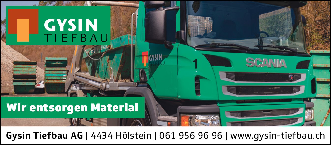 Gysin Tiefbau AG, Hölstein - Wir entsorgen Material