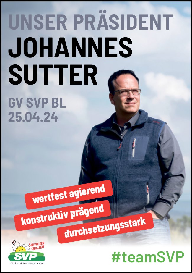 GV SVP BL - Unser Präsident Johannes Sutter