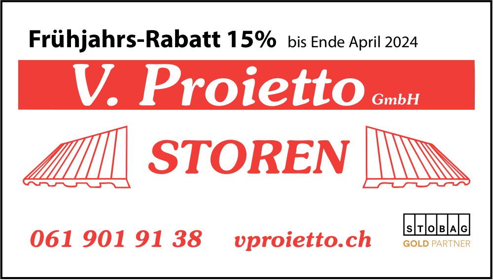 V. Proietto GmbH - Frühjahrs-Rabatt 15% bis Ende April 2024